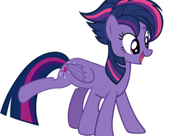 Size: 1199x920 | Tagged: safe, derpibooru import, edit, twilight sparkle, twilight sparkle (alicorn), alicorn, pony, alternate hairstyle, extra legs, female, mare, punklight sparkle, simple background, transparent background, vector