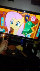 Size: 1836x3264 | Tagged: safe, fluttershy, pegasus, pony, candle, coca-cola, date, dinner, food, hearts and hooves day, holiday, valentine's day, waifu dinner