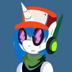 Size: 528x528 | Tagged: safe, artist:metalaura, dj pon-3, vinyl scratch, pony, unicorn, cave story, clothes, hat, headphones, quote (cave story), solo