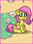 Size: 108x142 | Tagged: safe, fluttershy, pegasus, pony, female, mare, pink mane, pony town, yellow coat