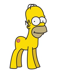 Size: 792x1009 | Tagged: safe, artist:lolwutburger, head swap, homer simpson, ponified, simple background, solo, the simpsons, wat, what has science done, white background