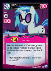 Size: 341x476 | Tagged: safe, dj pon-3, vinyl scratch, pony, unicorn, canterlot nights, ccg, enterplay, mlp trading card game, solo