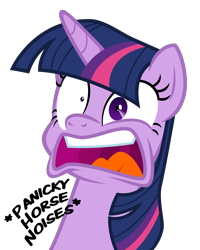 Size: 3000x3750 | Tagged: safe, alternate version, artist:cheezedoodle96, derpibooru import, twilight sparkle, twilight sparkle (alicorn), alicorn, pony, party pooped, bust, crazy face, descriptive noise, faic, female, horse noises, mare, meme, simple background, single shrunken iris, solo, transparent background, twilight snapple, vector