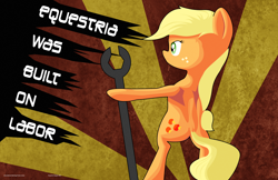 Size: 5100x3300 | Tagged: safe, artist:aaronmk, applejack, earth pony, pony, absurd resolution, solo, union, wrench