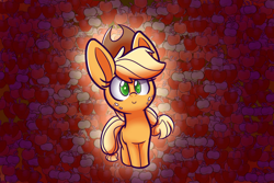 Size: 1500x1000 | Tagged: safe, artist:heir-of-rick, applejack, earth pony, pony, daily apple pony, apple, c:, cowboy hat, cute, food, hat, jackabetes, looking at you, smiling, solo, stetson, that pony sure does love apples