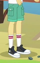 Size: 255x394 | Tagged: safe, screencap, flash sentry, equestria girls, legend of everfree, clothes, converse, legs, pictures of legs, shoes, sneakers, socks, solo