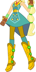 Size: 2178x4363 | Tagged: safe, artist:mixiepie, artist:teentitansfan201, edit, applejack, equestria girls, legend of everfree, absurd resolution, boots, clothes, cowboy boots, cropped, crystal guardian, gloves, high heel boots, legs, pictures of legs, ponytail, simple background, solo, super ponied up, transparent background, vector, vector edit