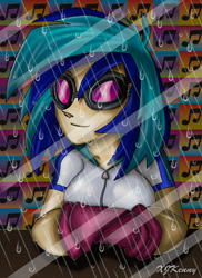 Size: 600x823 | Tagged: safe, artist:xjkenny, dj pon-3, vinyl scratch, equestria girls, humanized, solo