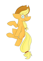 Size: 1280x1792 | Tagged: safe, artist:heir-of-rick, applejack, earth pony, pony, daily apple pony, chest fluff, floppy ears, looking at you, simple background, smiling, solo, style emulation, white background