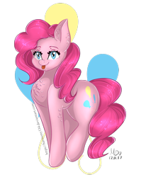 Size: 2792x3500 | Tagged: safe, artist:harmony134, pinkie pie, pony, chest fluff, high res, simple background, solo, tongue out, transparent background