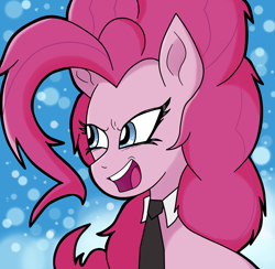 Size: 1950x1900 | Tagged: safe, artist:warriorg04, pinkie pie, earth pony, pony, bust, necktie, portrait, solo