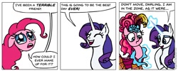 Size: 940x375 | Tagged: safe, artist:gingerfoxy, pinkie pie, rarity, earth pony, pony, unicorn, pony comic generator, comic