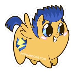 Size: 600x581 | Tagged: safe, artist:coggler, artist:frog&cog, artist:gopherfrog, flash sentry, backwards cutie mark, blushing, chubbie, cute, diasentres, grin, simple background, smiling, solo, spread wings, transparent background