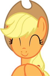 Size: 9047x13731 | Tagged: safe, artist:cyanlightning, applejack, earth pony, pony, gauntlet of fire, .svg available, absurd resolution, eyes closed, female, mare, simple background, smiling, solo, transparent background, vector