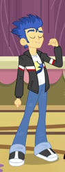 Size: 271x713 | Tagged: safe, screencap, flash sentry, equestria girls, rainbow rocks, clothes, jacket, pants, shoes, sneakers, solo