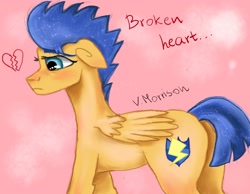 Size: 1800x1400 | Tagged: safe, artist:sugardoll666, flash sentry, pegasus, pony, heartbreak, sad, solo