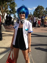 Size: 1280x1707 | Tagged: artist needed, safe, dj pon-3, vinyl scratch, human, 2012, convention, cosplay, headphones, irl, irl human, photo, solo, supanova