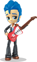 Size: 223x375 | Tagged: safe, flash sentry, equestria girls, clothes, doll, electric guitar, equestria girls minis, fall formal outfits, guitar, simple background, solo, toy, transparent background, tuxedo