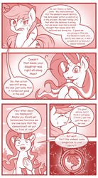 Size: 800x1454 | Tagged: safe, artist:vavacung, applejack, rarity, earth pony, pony, unicorn, comic:chaos future, comic, don't starve, fridge logic, lightmare rarity