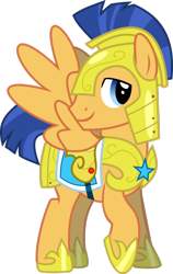 Size: 710x1126 | Tagged: safe, artist:faithfulandstrong, flash sentry, pegasus, pony, armor, looking at you, royal guard, simple background, smiling, solo, transparent background, vector, wings