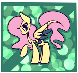 Size: 1870x1766 | Tagged: safe, artist:hedgehog-plant, fluttershy, pegasus, pony, colored wings, leonine tail, multicolored wings, solo