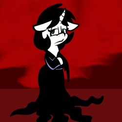 Size: 576x576 | Tagged: safe, artist:pembroke, oc, oc only, oc:ink blot, pony, bipedal, morticia addams, solo, the addams family