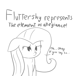 Size: 5000x5000 | Tagged: safe, artist:artiks, fluttershy, pegasus, pony, absurd resolution, dialogue, female, monochrome, solo