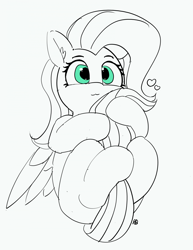 Size: 1280x1657 | Tagged: safe, artist:pabbley, fluttershy, pegasus, pony, 30 minute art challenge, cute, daaaaaaaaaaaw, female, holding tail, hug, mare, shyabetes, simple background, solo, tail hug, white background