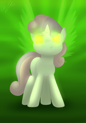 Size: 3500x5000 | Tagged: safe, artist:matimus91, sweetie belle, pony, unicorn, female, filly, glowing eyes, solo, white coat