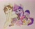 Size: 2803x2277 | Tagged: safe, artist:ameliacostanza, derpibooru import, twilight sparkle, twilight sparkle (alicorn), oc, oc:ben parker sparkle, oc:mayday parker sparkle, alicorn, pony, baby, baby pony, commission, crossover, crossover shipping, family, female, ice cream, mare, offspring, parent:peter parker, parent:twilight sparkle, parents:spidertwi, peter parker, ponified, spiders and magic: rise of spider-mane, spidertwi, traditional art