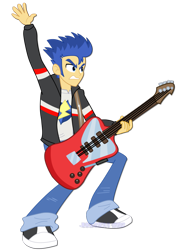 Size: 752x1063 | Tagged: safe, artist:jucamovi1992, flash sentry, equestria girls, rainbow rocks, guitar, simple background, solo, transparent background, vector, watermark