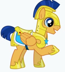 Size: 399x444 | Tagged: safe, artist:jeatz-axl, screencap, flash sentry, pegasus, pony, armor, cropped, cute, diasentres, happy, helmet, raised hoof, solo, vector, wings