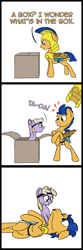 Size: 1500x4500 | Tagged: safe, artist:aaronmk, dinky hooves, flash sentry, absurd resolution, box, comic, cute, diasentres, dinkabetes, implied flashderp, simple background, white background