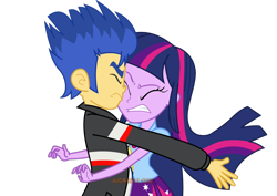 Size: 1600x1131 | Tagged: safe, artist:jucamovi1992, flash sentry, twilight sparkle, equestria girls, rainbow rocks, clothes, crash, eyes closed, female, flashlight, jacket, male, shipping, simple background, skirt, straight, transparent background, vector