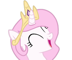 Size: 884x733 | Tagged: safe, artist:rainbow eevee, princess celestia, alicorn, pony, bust, cewestia, crown, cute, eyes closed, female, filly, happy, jewelry, open mouth, regalia, simple background, solo, transparent background, young, young celestia, younger