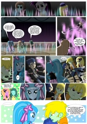 Size: 1024x1448 | Tagged: safe, artist:jucamovi1992, flash sentry, oc, oc:golden heart, oc:piscis, oc:radne, oc:speed wave, mermaid, comic:i love you (jucamovi1992), equestria girls, angry, comic, crying, dark magic, enchanted, enchantment, enchantress, kissing, magic, oc x oc, shipping, this will end in tears, this will end in tears and/or death