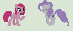 Size: 1088x466 | Tagged: safe, artist:rachelclaraart, pinkie pie, pony, base used, maudalina daisy pie, maudie pie, personality swap, pinkamena diane pie, simple background, wrong cutie mark