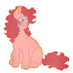 Size: 1024x1024 | Tagged: safe, artist:snowolive, pinkie pie, earth pony, pony, blushing, head turn, looking away, simple background, sitting, smiling, solo, transparent background