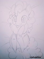 Size: 2744x3697 | Tagged: safe, artist:lilapudelpony, pinkie pie, earth pony, pony, cute, pencil drawing, solo, tongue out, traditional art