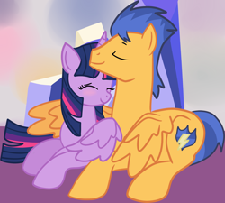 Size: 2102x1893 | Tagged: safe, artist:melodytheunicorn, flash sentry, twilight sparkle, twilight sparkle (alicorn), alicorn, pegasus, pony, blushing, eyes closed, female, flashlight, hug, male, mare, shipping, stallion, straight