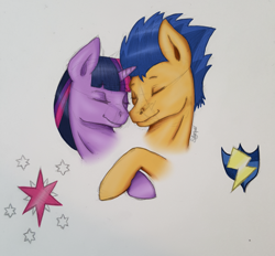 Size: 900x836 | Tagged: safe, artist:spectrumcandyy, flash sentry, twilight sparkle, alicorn, pegasus, pony, couple, female, flashlight, male, shipping, straight