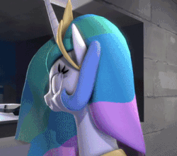 Size: 334x295 | Tagged: safe, artist:krunkidile, princess celestia, alicorn, pony, 3d, animated, cartoon horse program, looking at you, queen horseytime