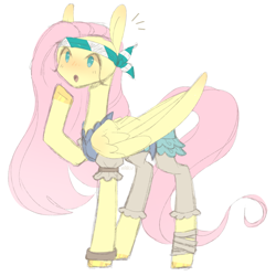 Size: 1000x1000 | Tagged: safe, artist:harusocoma, fluttershy, pegasus, pony, my little pony: the movie, pirate fluttershy, simple background, solo, white background