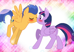 Size: 1016x709 | Tagged: safe, artist:heroheart001, flash sentry, twilight sparkle, twilight sparkle (alicorn), alicorn, pegasus, pony, blushing, couple, eyes closed, female, flashlight, male, mare, shipping, stallion, straight