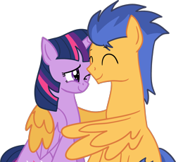 Size: 2069x1895 | Tagged: safe, artist:castaspellliana, flash sentry, twilight sparkle, twilight sparkle (alicorn), alicorn, pony, couple, female, flashlight, hug, male, shipping, simple background, straight, transparent background, winghug