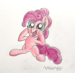 Size: 1000x975 | Tagged: safe, artist:vaser888, pinkie pie, earth pony, pony, female, mare, pink coat, solo, traditional art