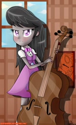 Size: 800x1324 | Tagged: safe, artist:vixelzf, octavia melody, equestria girls, blushing, solo