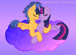 Size: 914x662 | Tagged: safe, artist:nimuepaints, flash sentry, twilight sparkle, twilight sparkle (alicorn), alicorn, pegasus, pony, cloud, couple, female, flashlight, male, shipping, straight