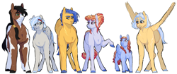 Size: 2757x1161 | Tagged: safe, artist:seleniium, amber laurel, flash sentry, pegasus, pony, family, group