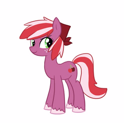 Size: 3000x3000 | Tagged: safe, artist:kianamai, oc, oc only, oc:red june, pony, female, freckles, kilalaverse, mare, next generation, offspring, parent:big macintosh, parent:cheerilee, parents:cheerimac, simple background, solo, unshorn fetlocks, white background